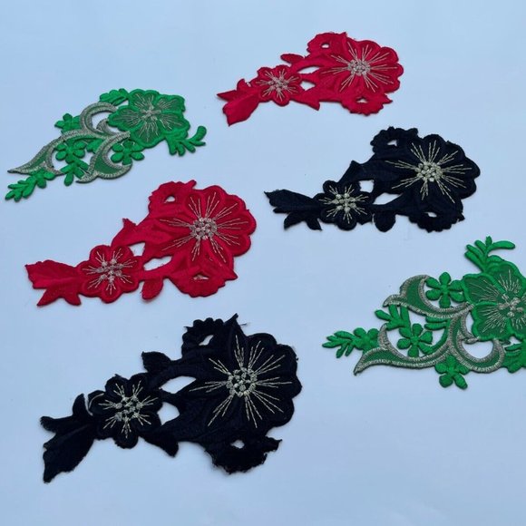 Iron On Embroidery Patches Flower Multi Color Patches Lot of 6 - Picture 2 of 7